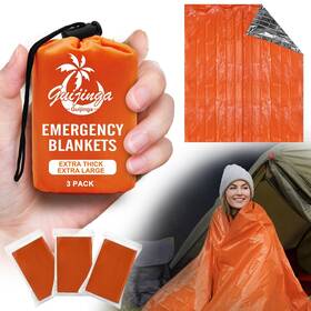 A0001 Guijinga 3-pack Emergency Blanket Extra-thick Extra-large Survival ... Fast Ship