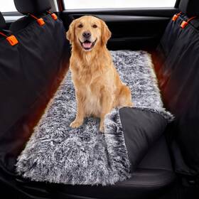 Qun-hahafelt-3543 Hahafelt Fluffy Dog Car Seat Cover For Back Thickened Bed Plush Fau