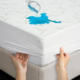 Hannah Linen 715537645395 Queen Mattress Protector Cooling Rayon Dervied From Bamboo Visc