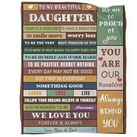 Haxoilo 768558583108 To My Daughter Blanket From Mom Dad Flannel Throw Blankets For Couch Bedroom