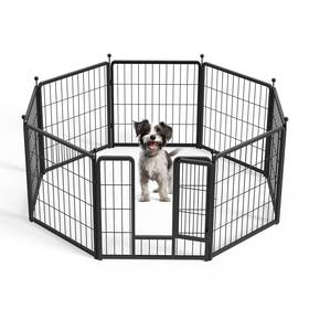 Healsmart 198401008944 Dog Playpen 24 Inch 8 Panels Multi-shaped Foldable Metal Pet Pen F