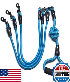 B07sjz6zvn Heyllou 3 In 1 Durable Nylon Dog Leash With Padded Handle 360 Swivel No Tangle