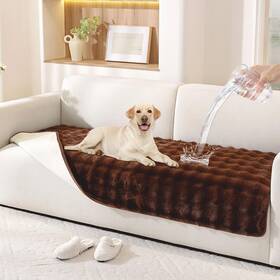 Ftm-sfd-01 Hittun Waterproof Dog Bed Cover Non Slip Couch Covers For Dogs Washable Soft Faux Fu