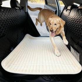 02-cwd-beige Hmock Backseat Dog Bed For Car Back Seat Mat Pet Non