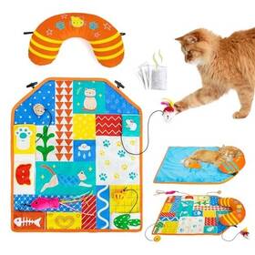 Mdaw72 Hoesda 2-in-1 Cat Mat With Pillow For Small Medium Large Cats Cute Catnip