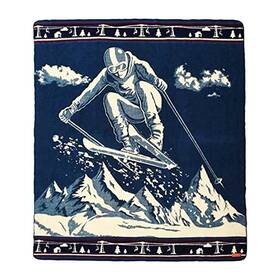 Homeroots Home Decor 512822739038 Queen Size Ultra Soft Ski Jumper Handmade Woven Blanket