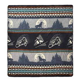 Homeroots Home Decor 512822739045 Queen Size Ultra Soft Gray Snowboarder Handmade Woven Blanket