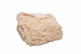 Homeroots Home Decor 512822836102 Beige Wool Solid Color Plush Throw