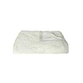 Homeroots Home Decor 689211824805 50 Inch X 70 Ivory Faux Fur Plush Throw Blanket With Embroidery
