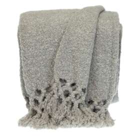Homeroots Home Decor 808230112582 Gray Solid Color Ultra Soft Handloomed Throw Blanket