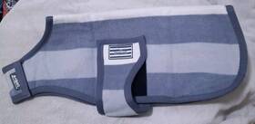 Rra072-vrkj-me Horseware Ireland Nwt Med Newmarket Fleece Dog Blanket Whitney Charcoal Stripe M