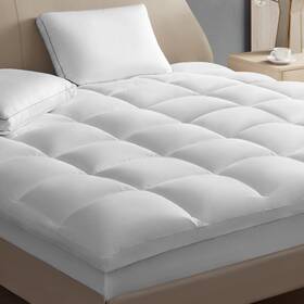 709638 Hotel Grand Pillow Top Mattress Topper Queen Size - Waterproof Prote