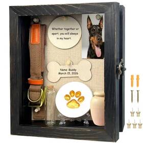 810mebl Houstimi 8x10 Pet Memorial Shadow Box Frame Paw Print Kit Solid Wood Black D