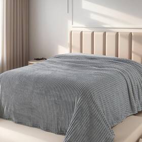 Hozy 410464045502 Queen Size Cuddly Fluffy Fleece Blanket Warm And Soft With Striped Pattern