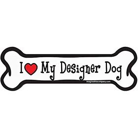 B1198 Imagine This I Love My Designer Dog Bone Car Magnet Small Assorted