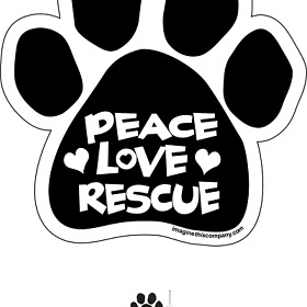 P0192 Imagine This Paw Car Magnet Peace Love Rescue 5-1/2-inch By