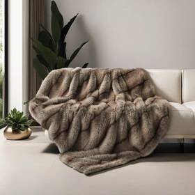 0617 Inchgrass Faux Fur Throw Blanket Super Soft And Cozy Plush For Bed Couch
