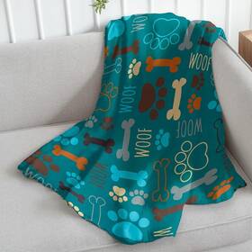 Infinity Republic 840806152134 Puppy Paws Dog Lovers Soft Plush Blanket - Perfect For Gifts Pets Decor