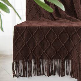Inhand 732262970189 Knitted Throw Blankets For Couch And Bed Soft Cozy Knit Blanket With