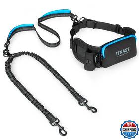 B0fr7tptyc Itnast Hands Free Double Dog Leash Tangle Lumbar Support Dual For Me