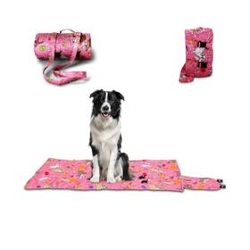 Pm-01 Jackie & Joe Large Travel Dog Bed 39x27 In- Portable Roll Up Camping Mat -washab... Fast Ship