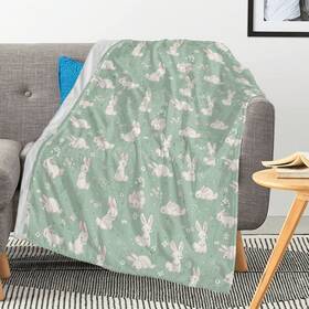 Jagfhhs 041421717658 Soft Luxury Easter Blanket Cute Bunny Spring Flower Warm Throw For Co