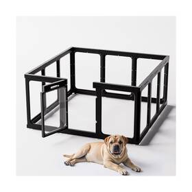 Jt-001-b12 Jalove Clear Acrylic Dog Playpen Indoor 12 Pcs Plastic Puppy With Do