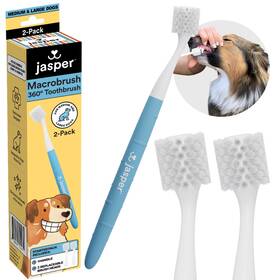 Jasper 1463542 Macrobrush 360 Dog Toothbrush For Medium To Large Dogs Softbristled To