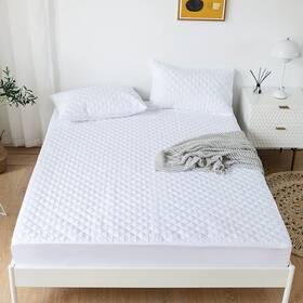 Jejeloiu 784126346333 White Quilted Mattress Pad 100% Waterproof Breathable Full Bedding