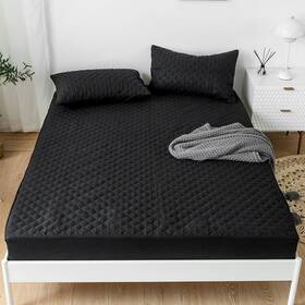 Jejeloiu 784126346500 Black Quilted Mattress Pad 100% Waterproof Breathable Queen Bedding