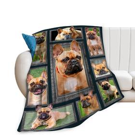 Jerkboo 748174970212 French Bulldog Throw Blanket - Cute Dog Gifts And Decor For Girls Women Kid
