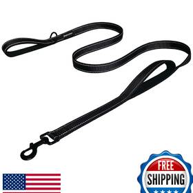 B08dccgnzn Jewoster Heavy Duty Dog Leash - 2 Handles Padded Traffic 6ft Strong Nylon Reflective