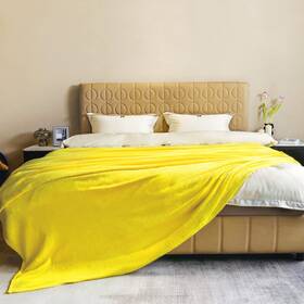 Jiahannha 760570110607 Fleece Blanket King Size Yellow 108 By 90 Inches Throw Blankets For