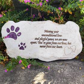 Cw-1023 Jinhuoba Shinning Paw Prints Pet Memorial Stones Headstones For Dogs Or Cats Resin Pe