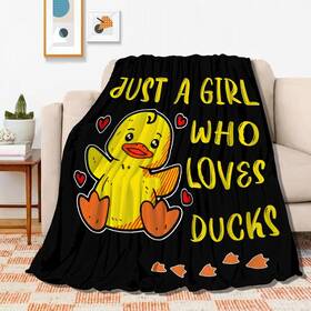 Jojizaio 153536222926 Just Girl Loves Ducks Blanket Soft Blankets And Throws Flannel Cozy Lightweig
