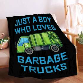 Jojizaio 861001014160 Boy Who Loves Garbage Trucks Blanket Soft Blankets And Throws Flannel Cozy Li