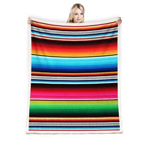 Lx-43-tjl-mt-130 Juirnost Lx-43-tjl-mt-130× 150 Mexican Fiesta Blanket - Colorful Soft Warm Plush Fleece For Women
