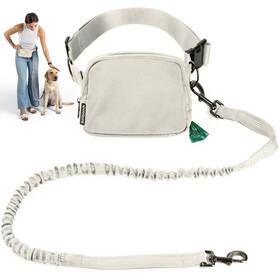 B0f55k2trb Junipooch Hands Free Dog Leash With Treat Pouch - Stylish Waist/across Body For Running