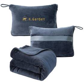 K.garden 734172575768 Travel Cooling Blanket And Pillow- Soft 2 In 1 Airplane Compact Flig