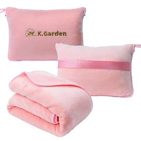 K.garden 734172575775 Travel Cooling Blanket And Pillow- Soft 2 In 1 Airplane Compact Flight Essent