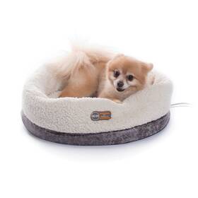 K&h Pet Products 946931829948 Thermo-snuggle Cup Bomber Indoor Heated Cat Bed Gray 14 X 18 Inches