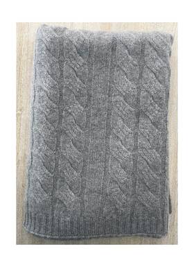Karen Thomas 634855061406 Luxurious 100% Cashmere Cable Knit Throw Blanket Ultra-soft Warm And E