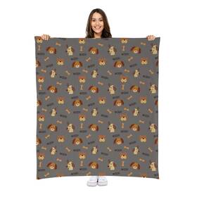 Kar00051-001 Karisma Decor Grey Woof Plush Pet Lightweight Blanket - 50 Inch X 60 Cute For Dogs Gifts A