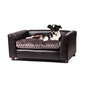 Flu109s Keet Fluffy Deluxe Pet Bed Sofa Charcoal Small