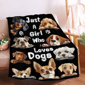 Khumbhira 914791646733 Dog Print Blanket For Lovers - Girls Womens Themed Gift