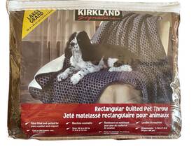 Kirkland Signature 096619282272 Quilted Dog Pet Throw Blanket Rectangular 54 Inch X64 Washable Nos