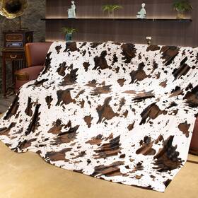 Nn-04 Kivee Fleece Blankets King Size Cow Print Blanket For Bed Couch Soft Cozy Fuzzy La