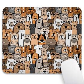 Knseva Knlokst0011 Cats And Dogs Mouse Pad 9.5 Inch X 7.9 Reinforced Stitched Edges Durable Anti-s