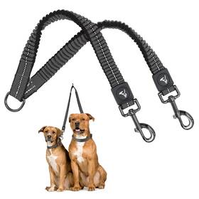 B07fthyb67 Kruz Pet Double Dog Leash Two Dogs 3/4 Inch X17-34 Reflective Swivel Bungee