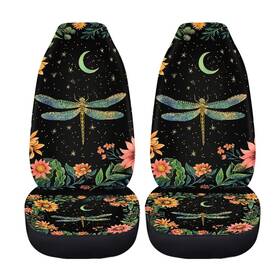 Ling-az45 Laciyison Dragonfly Floral Moon Pattern Car Seat Cover Waterproof Towel For Al